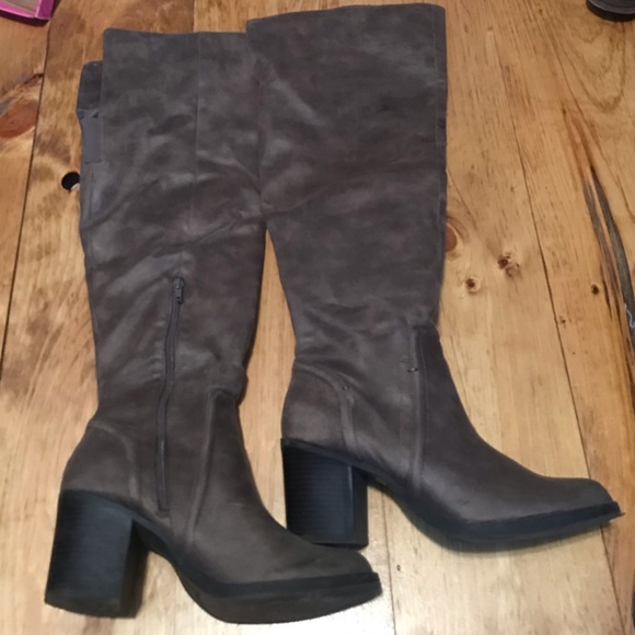 Sugar Shoes - OTK taupe boots